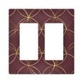 thumbnail image 1 of Yayeee Rocker Switch Wall Plate 2-Gang 4.7"x4.6" Home Decorative Outlet Cover, Circular Gold Pattern, 1 of 6