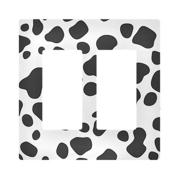 Yayeee Rocker Switch Wall Plate 2-Gang 4.7"x4.6" Home Decorative Outlet Cover, Cow Spots