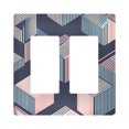 thumbnail image 1 of Yayeee Rocker Switch Wall Plate 2-Gang 4.7"x4.6" Home Decorative Outlet Cover, Dark Cubes, 1 of 6