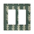 thumbnail image 1 of Yayeee Rocker Switch Wall Plate 2-Gang 4.7"x4.6" Home Decorative Outlet Cover, Dark Green Leaves, 1 of 6