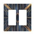 thumbnail image 1 of Yayeee Rocker Switch Wall Plate 2-Gang 4.7"x4.6" Home Decorative Outlet Cover, Elegant Geometric Pattern, 1 of 6