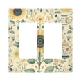 thumbnail image 1 of Yayeee Rocker Switch Wall Plate 2-Gang 4.7"x4.6" Home Decorative Outlet Cover, Floral Birds Pattern, 1 of 6