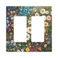 thumbnail image 1 of Yayeee Rocker Switch Wall Plate 2-Gang 4.7"x4.6" Home Decorative Outlet Cover, Floral Garden, 1 of 6