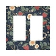 thumbnail image 1 of Yayeee Rocker Switch Wall Plate 2-Gang 4.7"x4.6" Home Decorative Outlet Cover, Floral Raspberry Pattern, 1 of 6