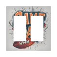 thumbnail image 1 of Yayeee Rocker Switch Wall Plate 2-Gang 4.7"x4.6" Home Decorative Outlet Cover, Game Day, 1 of 6