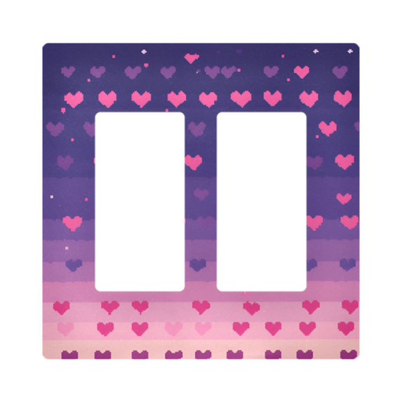 Yayeee Rocker Switch Wall Plate 2-Gang 4.7"x4.6" Home Decorative Outlet Cover, Gradient Love