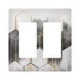 thumbnail image 1 of Yayeee Rocker Switch Wall Plate 2-Gang 4.7"x4.6" Home Decorative Outlet Cover, Gray Hexagons, 1 of 6