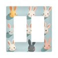thumbnail image 1 of Yayeee Rocker Switch Wall Plate 2-Gang 4.7"x4.6" Home Decorative Outlet Cover, Green Cute Rabbits, 1 of 6