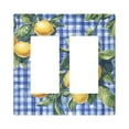 thumbnail image 1 of Yayeee Rocker Switch Wall Plate 2-Gang 4.7"x4.6" Home Decorative Outlet Cover, Green Lemon Plaid, 1 of 6