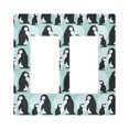thumbnail image 1 of Yayeee Rocker Switch Wall Plate 2-Gang 4.7"x4.6" Home Decorative Outlet Cover, Green Penguins Pattern, 1 of 6