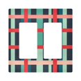 thumbnail image 1 of Yayeee Rocker Switch Wall Plate 2-Gang 4.7"x4.6" Home Decorative Outlet Cover, Green Plaid, 1 of 6