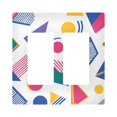 thumbnail image 1 of Yayeee Rocker Switch Wall Plate 2-Gang 4.7"x4.6" Home Decorative Outlet Cover, Green Retro Shapes, 1 of 6