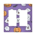 thumbnail image 1 of Yayeee Rocker Switch Wall Plate 2-Gang 4.7"x4.6" Home Decorative Outlet Cover, Halloween Ghosts Purple, 1 of 6