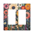 thumbnail image 1 of Yayeee Rocker Switch Wall Plate 2-Gang 4.7"x4.6" Home Decorative Outlet Cover, Large Colorful Flowers, 1 of 6