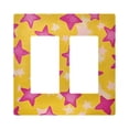 thumbnail image 1 of Yayeee Rocker Switch Wall Plate 2-Gang 4.7"x4.6" Home Decorative Outlet Cover, Large Pink Stars, 1 of 6