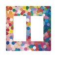 thumbnail image 1 of Yayeee Rocker Switch Wall Plate 2-Gang 4.7"x4.6" Home Decorative Outlet Cover, Light Colorful Circles, 1 of 6