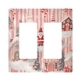 thumbnail image 1 of Yayeee Rocker Switch Wall Plate 2-Gang 4.7"x4.6" Home Decorative Outlet Cover, Light Pink Gingerbread Houses, 1 of 6