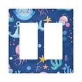thumbnail image 1 of Yayeee Rocker Switch Wall Plate 2-Gang 4.7"x4.6" Home Decorative Outlet Cover, Light Pink Jellyfish, 1 of 6