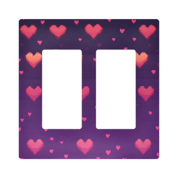Yayeee Rocker Switch Wall Plate 2-Gang 4.7"x4.6" Home Decorative Outlet Cover, Love in The Clouds