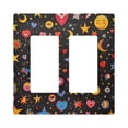 thumbnail image 1 of Yayeee Rocker Switch Wall Plate 2-Gang 4.7"x4.6" Home Decorative Outlet Cover, Moon Pattern, 1 of 6