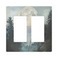 thumbnail image 1 of Yayeee Rocker Switch Wall Plate 2-Gang 4.7"x4.6" Home Decorative Outlet Cover, Moon and House, 1 of 6