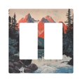 thumbnail image 1 of Yayeee Rocker Switch Wall Plate 2-Gang 4.7"x4.6" Home Decorative Outlet Cover, Mountains at Dawn, 1 of 6