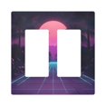 thumbnail image 1 of Yayeee Rocker Switch Wall Plate 2-Gang 4.7"x4.6" Home Decorative Outlet Cover, Night Neon Road, 1 of 6