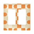 thumbnail image 1 of Yayeee Rocker Switch Wall Plate 2-Gang 4.7"x4.6" Home Decorative Outlet Cover, Orange Checkered Pattern, 1 of 6