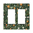 thumbnail image 1 of Yayeee Rocker Switch Wall Plate 2-Gang 4.7"x4.6" Home Decorative Outlet Cover, Orange Flowers, 1 of 6