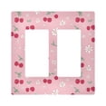 thumbnail image 1 of Yayeee Rocker Switch Wall Plate 2-Gang 4.7"x4.6" Home Decorative Outlet Cover, Pink Cute Cherry Pattern, 1 of 6
