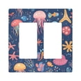 thumbnail image 1 of Yayeee Rocker Switch Wall Plate 2-Gang 4.7"x4.6" Home Decorative Outlet Cover, Pink Jellyfish, 1 of 6