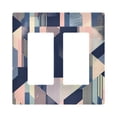 thumbnail image 1 of Yayeee Rocker Switch Wall Plate 2-Gang 4.7"x4.6" Home Decorative Outlet Cover, Pink Stripes, 1 of 6