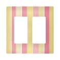 thumbnail image 1 of Yayeee Rocker Switch Wall Plate 2-Gang 4.7"x4.6" Home Decorative Outlet Cover, Pink and Yellow Striped Pattern, 1 of 6