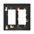 thumbnail image 1 of Yayeee Rocker Switch Wall Plate 2-Gang 4.7"x4.6" Home Decorative Outlet Cover, Pixel Cat, 1 of 6