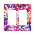 thumbnail image 1 of Yayeee Rocker Switch Wall Plate 2-Gang 4.7"x4.6" Home Decorative Outlet Cover, Purple Colorful Circles, 1 of 6