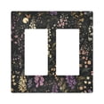 thumbnail image 1 of Yayeee Rocker Switch Wall Plate 2-Gang 4.7"x4.6" Home Decorative Outlet Cover, Purple Floral Pattern, 1 of 6