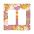 thumbnail image 1 of Yayeee Rocker Switch Wall Plate 2-Gang 4.7"x4.6" Home Decorative Outlet Cover, Purple Retro Rainbow, 1 of 6