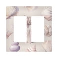 thumbnail image 1 of Yayeee Rocker Switch Wall Plate 2-Gang 4.7"x4.6" Home Decorative Outlet Cover, Purple Watercolor Seashells, 1 of 6