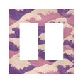 thumbnail image 1 of Yayeee Rocker Switch Wall Plate 2-Gang 4.7"x4.6" Home Decorative Outlet Cover, Purple Wave Pattern, 1 of 6