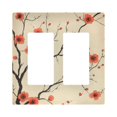 thumbnail image 1 of Yayeee Rocker Switch Wall Plate 2-Gang 4.7"x4.6" Home Decorative Outlet Cover, Red Floral Pattern, 1 of 6