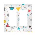 thumbnail image 1 of Yayeee Rocker Switch Wall Plate 2-Gang 4.7"x4.6" Home Decorative Outlet Cover, Red Simple Shapes, 1 of 6