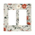 thumbnail image 1 of Yayeee Rocker Switch Wall Plate 2-Gang 4.7"x4.6" Home Decorative Outlet Cover, Red and White Floral Pattern, 1 of 6
