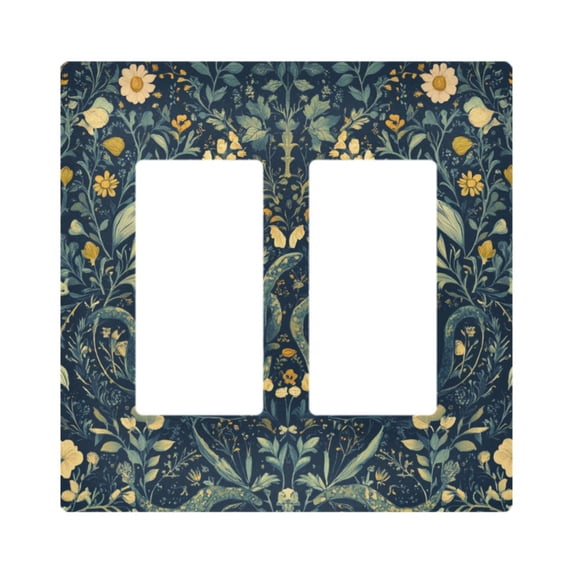 Yayeee Rocker Switch Wall Plate 2-Gang 4.7"x4.6" Home Decorative Outlet Cover, Shadowy Forest Pattern