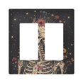 thumbnail image 1 of Yayeee Rocker Switch Wall Plate 2-Gang 4.7"x4.6" Home Decorative Outlet Cover, Skeleton with Flowers Pattern, 1 of 6