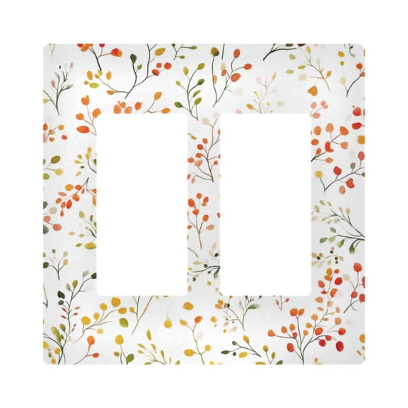 Yayeee Rocker Switch Wall Plate 2-Gang 4.7"x4.6" Home Decorative Outlet Cover, Small Floral Pattern