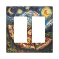 thumbnail image 1 of Yayeee Rocker Switch Wall Plate 2-Gang 4.7"x4.6" Home Decorative Outlet Cover, Starry Pizza, 1 of 6