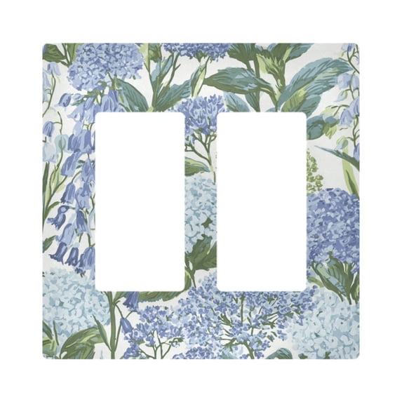 Yayeee Rocker Switch Wall Plate 2-Gang 4.7"x4.6" Home Decorative Outlet Cover, Vibrant Hydrangeas Pattern