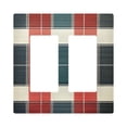 thumbnail image 1 of Yayeee Rocker Switch Wall Plate 2-Gang 4.7"x4.6" Home Decorative Outlet Cover, Vibrant Red Tartan Pattern, 1 of 6