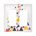 thumbnail image 1 of Yayeee Rocker Switch Wall Plate 2-Gang 4.7"x4.6" Home Decorative Outlet Cover, White Abstract Triangles, 1 of 6