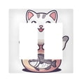 thumbnail image 1 of Yayeee Rocker Switch Wall Plate 2-Gang 4.7"x4.6" Home Decorative Outlet Cover, White Cute Cat, 1 of 6